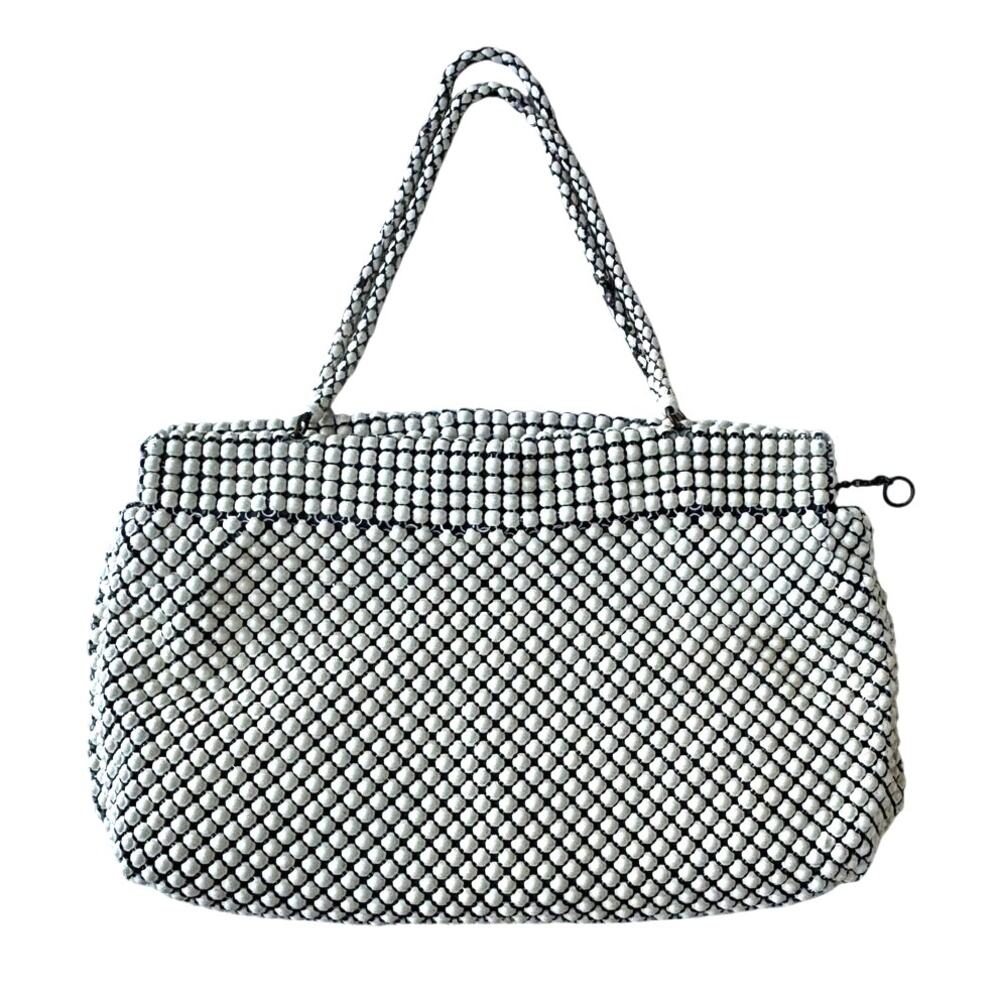 Vintage 1940s Whiting & Davis Alumesh Purse White Metal Mesh Coin Handbag AS IS